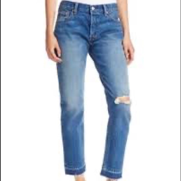 Levi's Blue 501 Frayed Hem Jeans - Picture 1 of 11